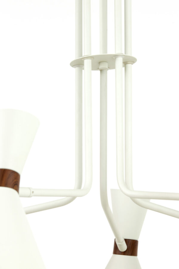 Vintage hanglamp in wit metaal Light & Living Hoodies - B 86,5 cm - Image 5