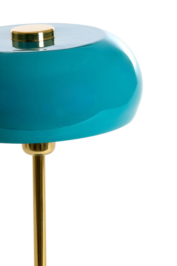 Turquoise bureaulamp met gouden staaf Light & Living Surin - H 47 cm - Image 3