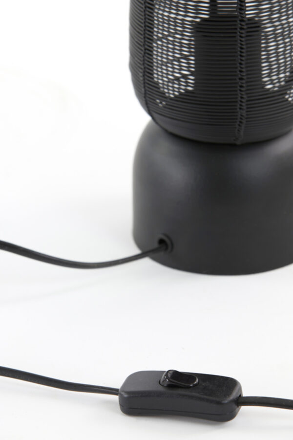 Zwarte draadlamp cilindervormig kapje Light & Living Lezuza - H 39,5 cm - Image 7