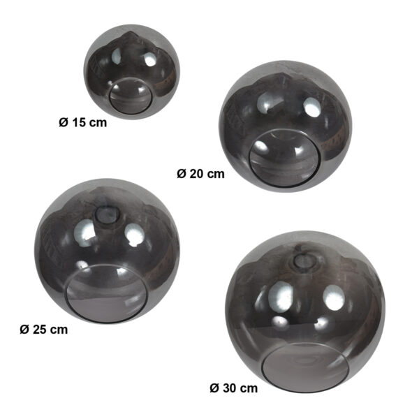 Zwarte hanglamp met bollen in smoke glas Mexlite HaloSwap - Image 5