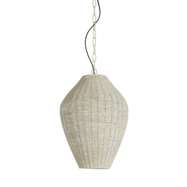 Witkleurige rieten hanglamp Light & Living Arriate - Ø 33 cm