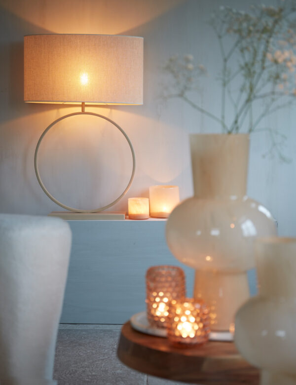 Beige stoffen lampenkap in cilinder vorm Light & Living Breska - H 32 cm - Image 5