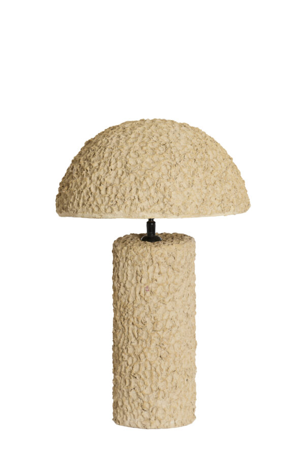 Beige textuur paddenstoel tafellamp Light & Living Qazu - H 48 cm - Image 2