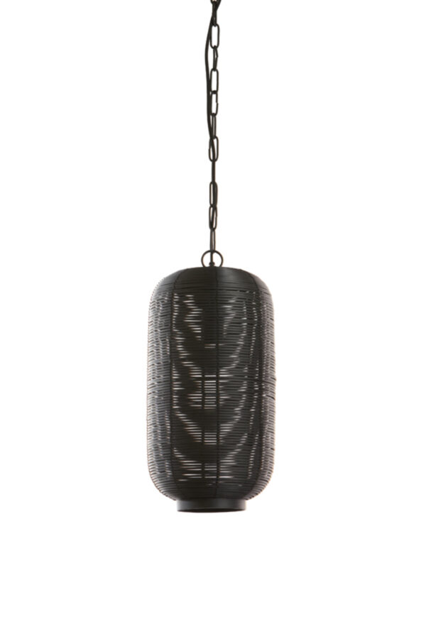 Zwarte rotan hanglamp met natuurlijk vlechtwerk Light & Living Tomek - Ø 21 cm - Image 2