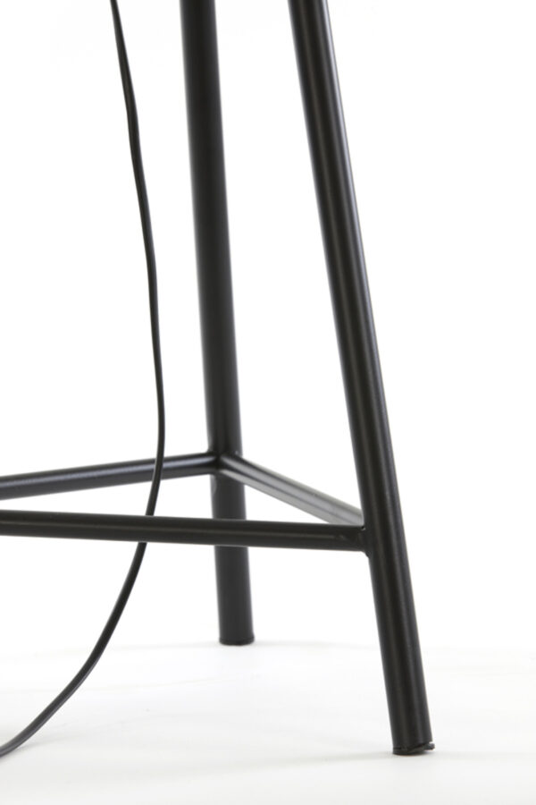 Zwarte staande driepootlamp met ovale draadkap Light & Living Yumi - H 145 cm - Image 7