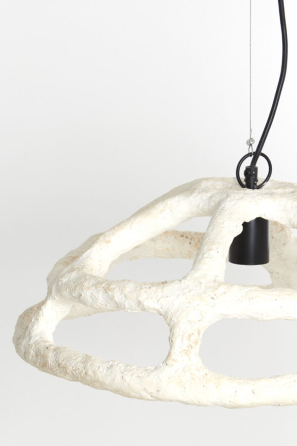 Witte hanglamp van organisch textiel Light & Living Porila - Ø 52 cm - Image 3