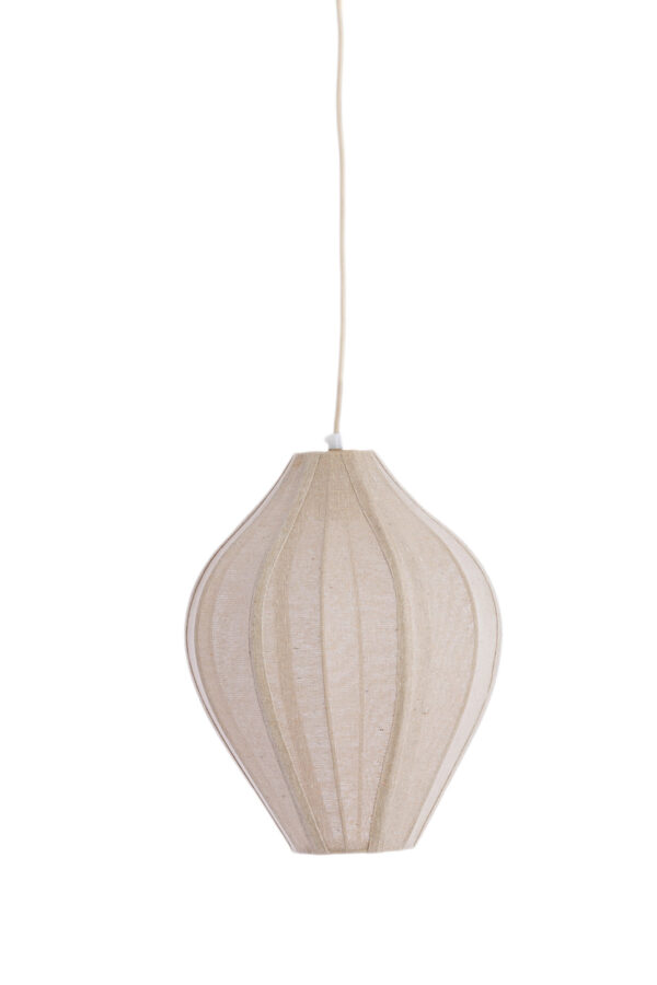 Ovale hanglamp met beige stoffen kap Light & Living Pasto - Ø 31 cm - Image 2