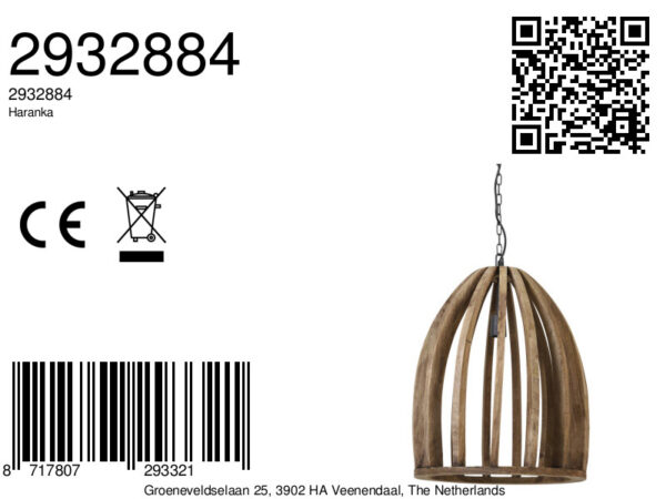 Kooi-design houten hanglamp Light & Living Haranka - Ø 47 cm - Image 6