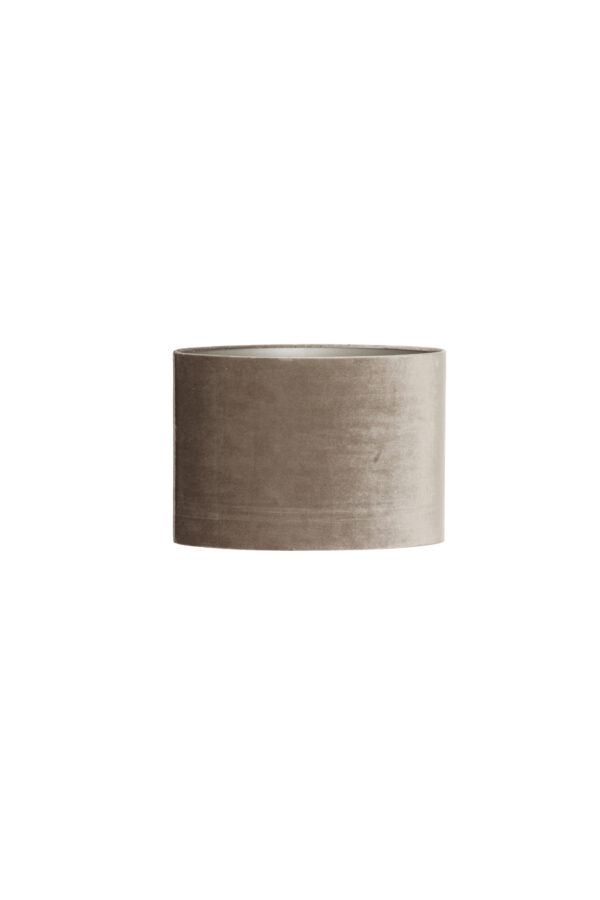 Cilindervormige taupe lampenkap van velours Light & Living Palata - H 28 cm - Image 2
