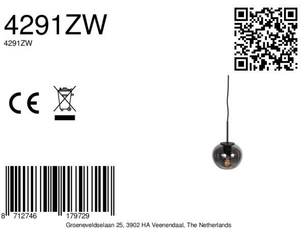 Zwarte moderne rookglas hanglamp Mexlite HaloSwap - Ø 15 cm - Image 11