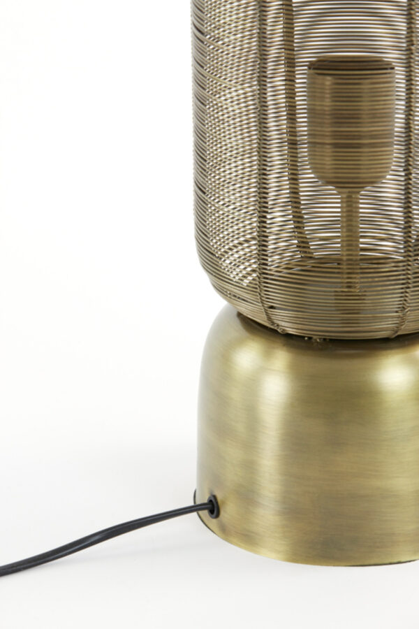 Hoge gouden metalen tafellamp cilinder Light & Living Lezuza - H 60,5 cm - Image 4