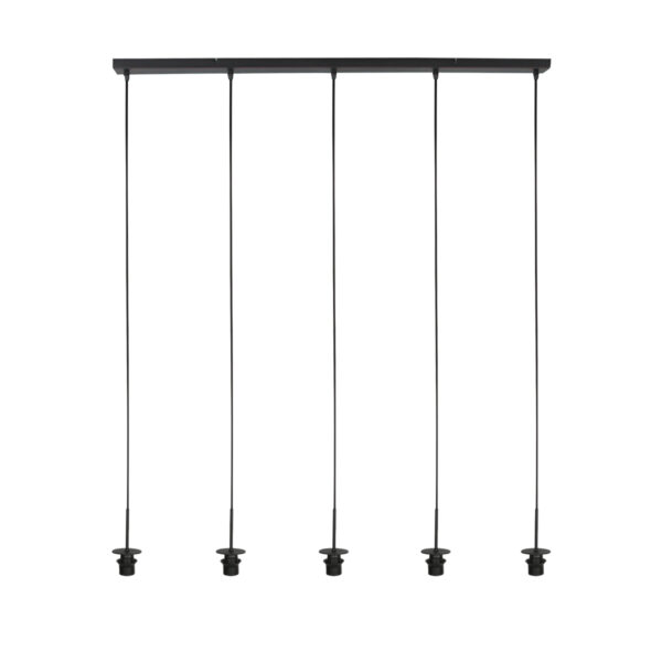 Langwerpige zwarte hanglamp met 5 verstelbare snoeren Mexlite HaloSwap - Image 6
