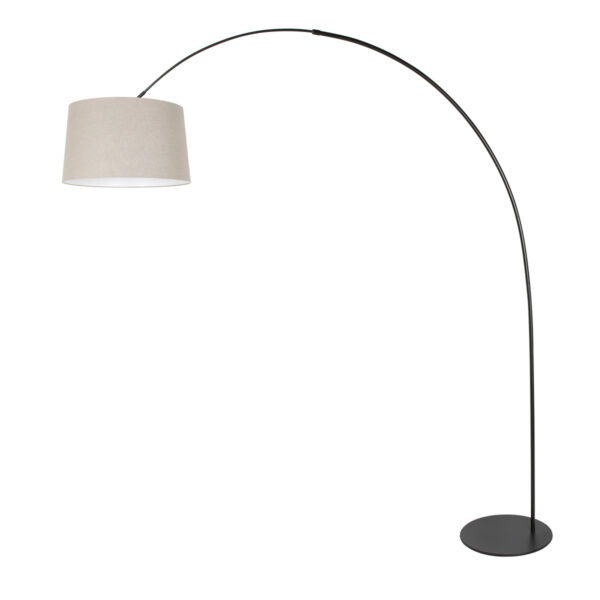 Simpele booglamp zwart met grijze kap Anne Lighting Curve - Image 2