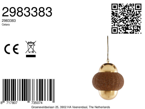 Gouden hanglamp met kralenversiering Light & Living Cetara - Ø 33 cm - Image 8