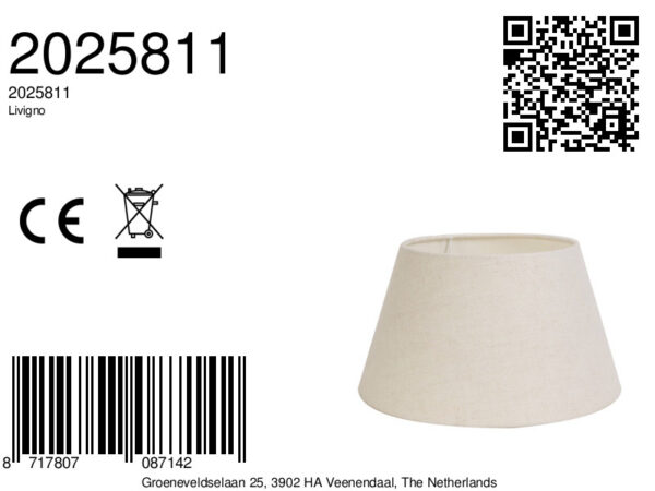 Katoenen lampenkap crèmekleurig Light & Living Livigno - Ø 18 cm - Image 4