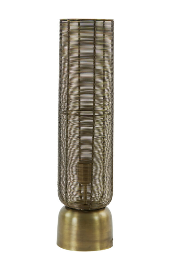 Hoge gouden metalen tafellamp cilinder Light & Living Lezuza - H 60,5 cm - Image 2