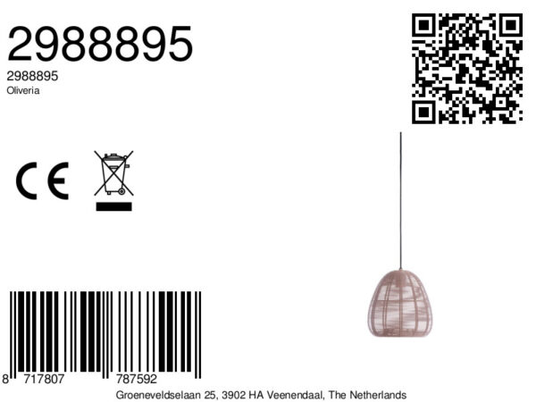 Koepelvormige rotan hanglamp naturel Light & Living Oliveria - Ø 25 cm - Image 6