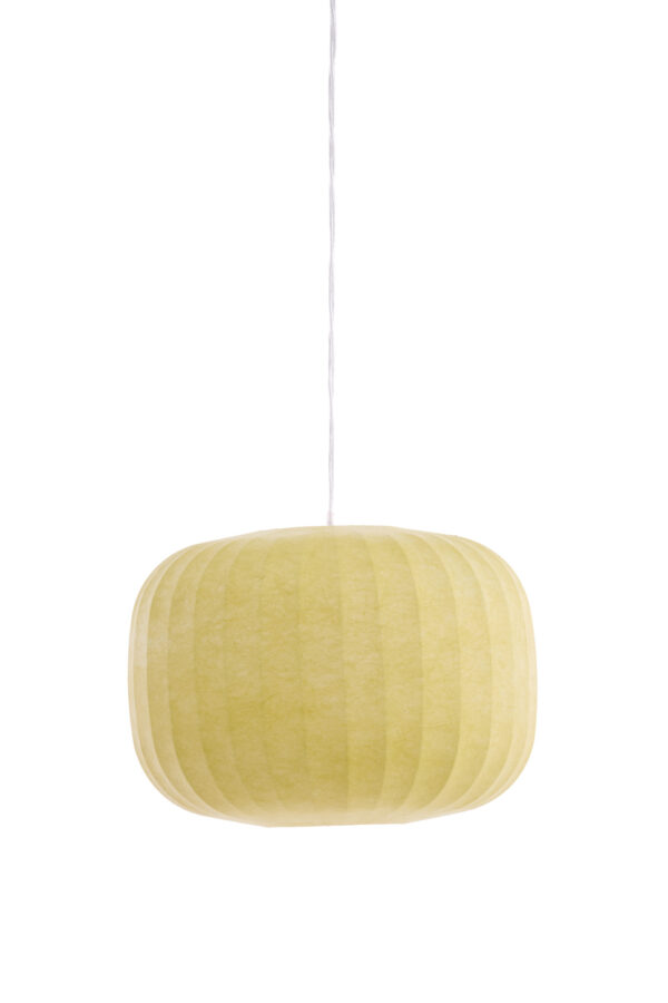 Ronde hanglamp in lichtgele stof Light & Living Lexa - Ø 35 cm - Image 2