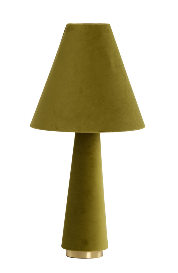Olijfgroene stoffen schemerlamp Light & Living Devia - H 61 cm - Image 2