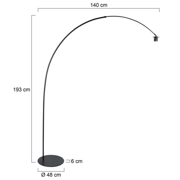 Trendy zwarte booglamp met witte kap Anne Lighting Curve - Image 6