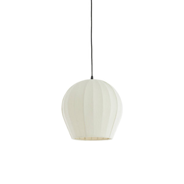 Witte ronde stoffen hanglamp Light & Living Zagori - Ø 35 cm
