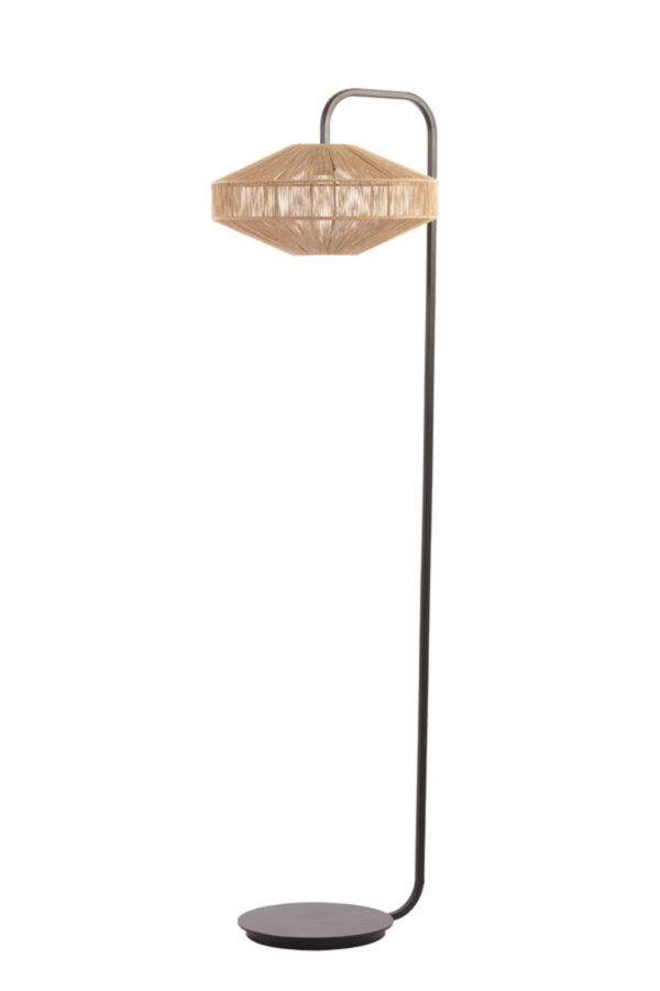 Beige stoffen vloerlamp met geometrisch patroon Light & Living Lyra – H 164 cm - Image 3