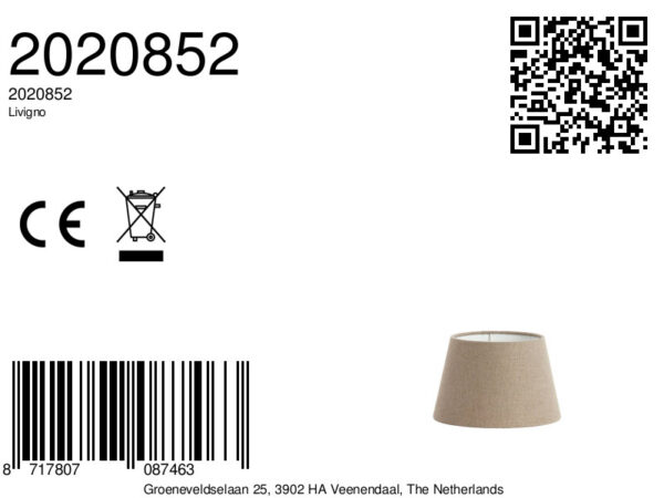 Grijze stoffen lampenkap Light & Living Livigno - Ø 15 cm - Image 7