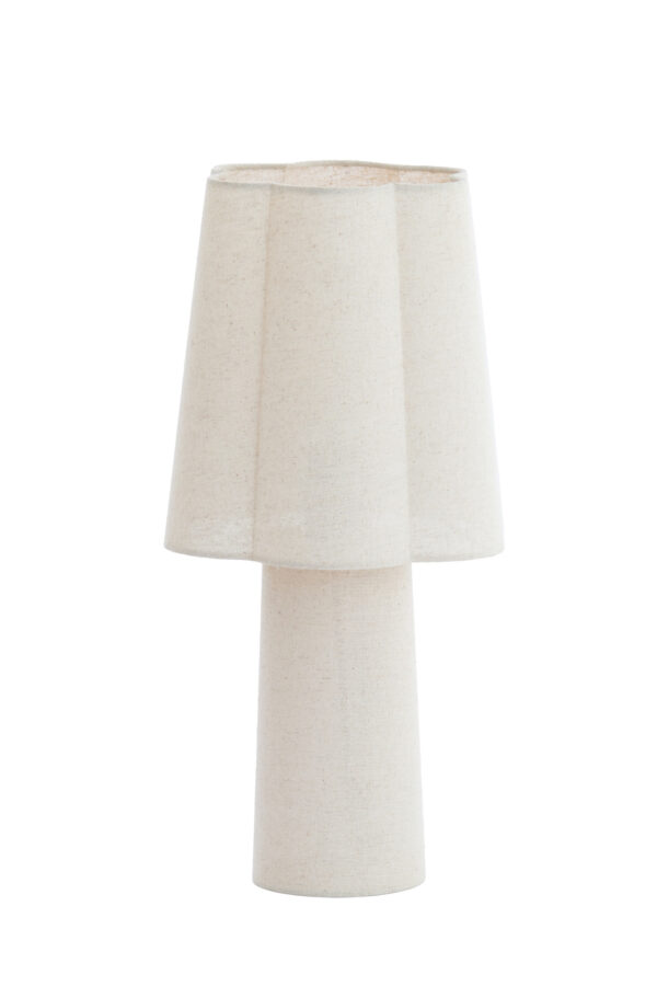Ribbel-structur tafellamp in crème kleur Light & Living Musaby - H 50 cm - Image 2