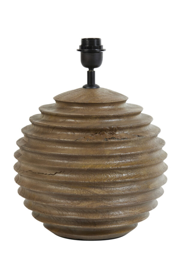 Houten lampvoet ribbelpatroon Light & Living Renzo - H 38 cm - Image 2