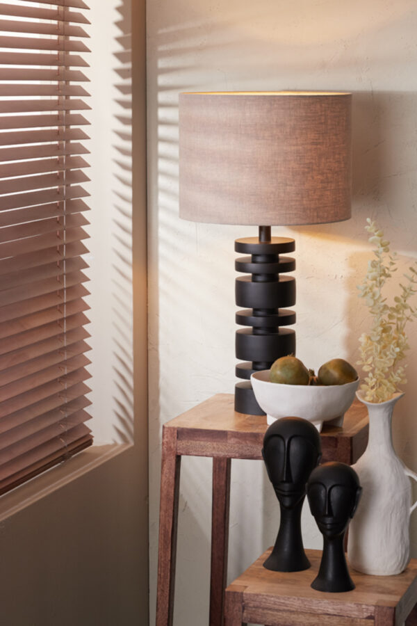 Moderne zwarte lampenvoet met stijl Light & Living Desley - H 40 cm - Image 4