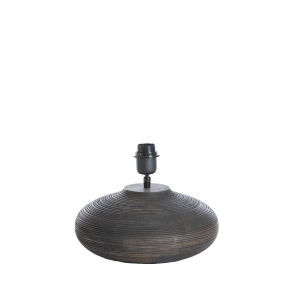 Kleine houten lampvoet donker Light & Living Khomai - H 23 cm