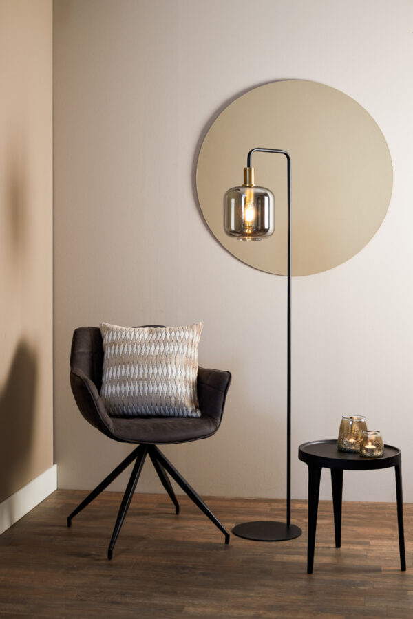 Glazen vloerlamp metaal zwart Light & Living Lekar - H 155 cm - Image 4