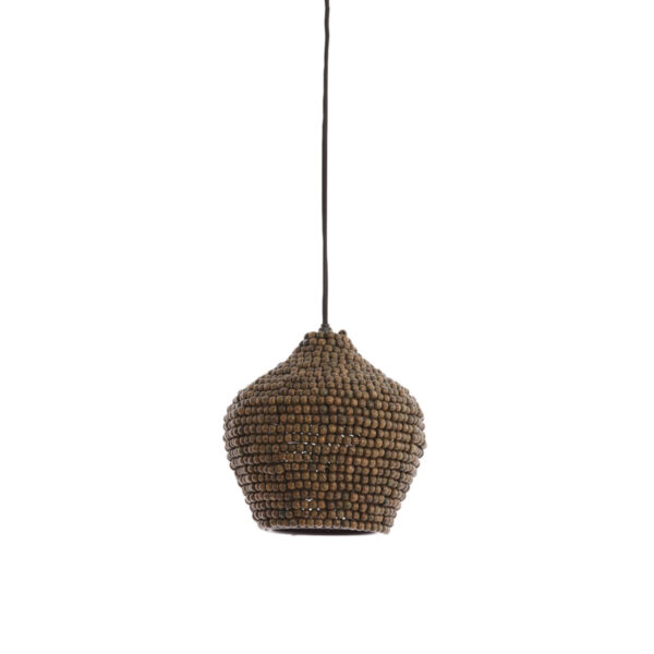 Hanglamp met houten kralen in natuurlijke stijl Light & Living Kalenga - Ø 21 cm