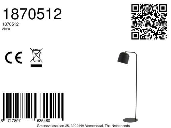 Zwarte vloerlamp met kap cilindrisch Light & Living Aleso - H 138 cm - Image 8