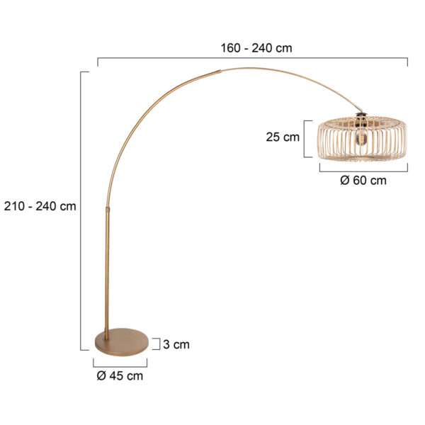 Bronze booglamp met naturelkleurige kap Steinhauer Sparkled Light - Image 6
