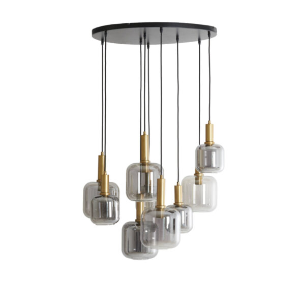 Glazen hanglamp met gouden details Light & Living Lekar - B 83,5 cm