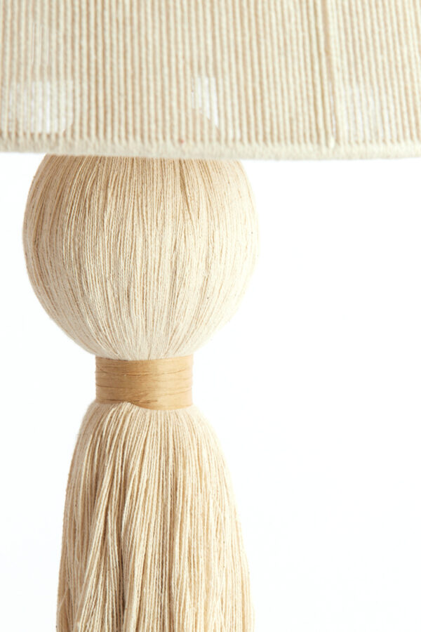 Beige stoffen schemerlamp kwast Light & Living Espino - H 58 cm - Image 4