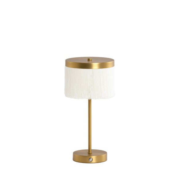 Franje tafellamp goudkleurig Light & Living Diny - H 35 cm