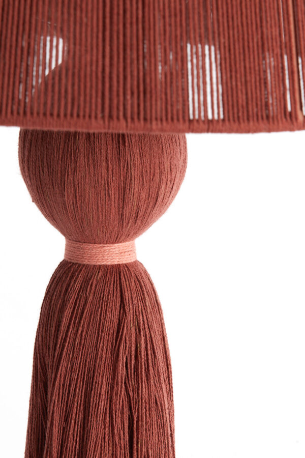 Stoffen staande lamp rood Light & Living Espino - H 58 cm - Image 4