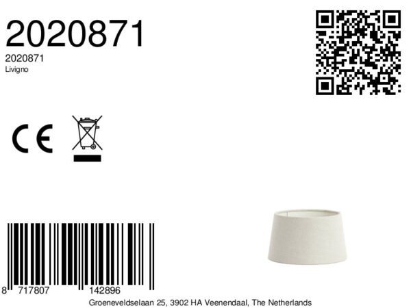 Beige stoffen lampenkap voor sfeer Light & Living Livigno - Ø 17 cm - Image 7