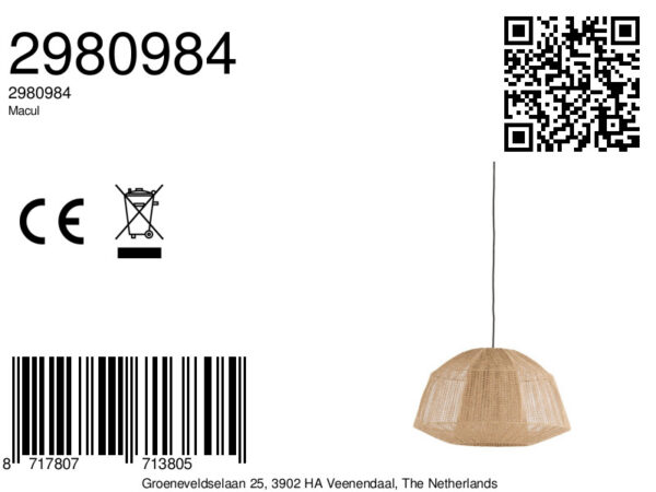 Gevlochten rotan hanglamp Light & Living Macul - Ø 50 cm - Image 7