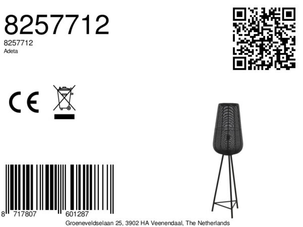 Zwarte metalen vloerlamp in cilindervorm Light & Living Adeta – H 135 cm - Image 9