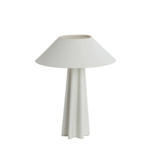 Off-white kegelvormige tafellamp Light & Living Cukai - H 49 cm