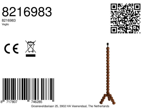 Houten lampvoet met boldesign Light & Living Veglio - H 130 cm - Image 7