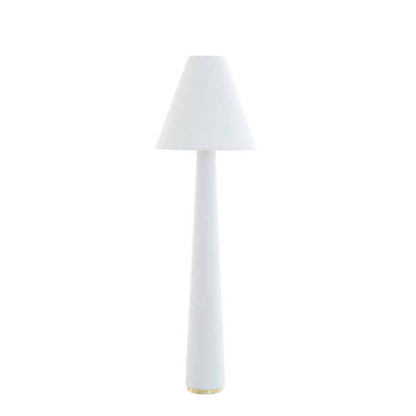 Witte scandinavische kegelvormige schemerlamp Light & Living Devia - H 168 cm