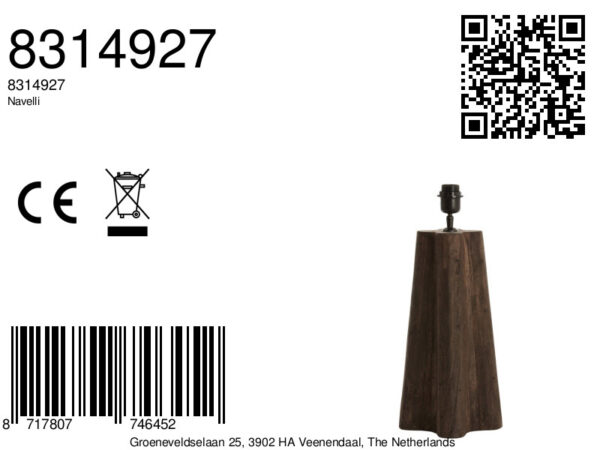 Grote houten lampvoet met fitting Light & Living Navelli - H 40 cm - Image 6