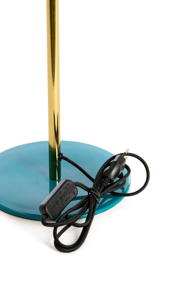 Turquoise bureaulamp met gouden staaf Light & Living Surin - H 47 cm - Image 6
