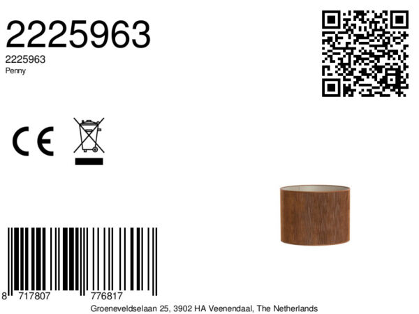 Bruine cilindrische lampenkap voor thuis Light & Living Penny - Ø 25 cm - Image 7