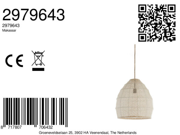 Natuurlijke hanglamp grof geweven stijl Light & Living Makassar - Ø 42 cm - Image 10