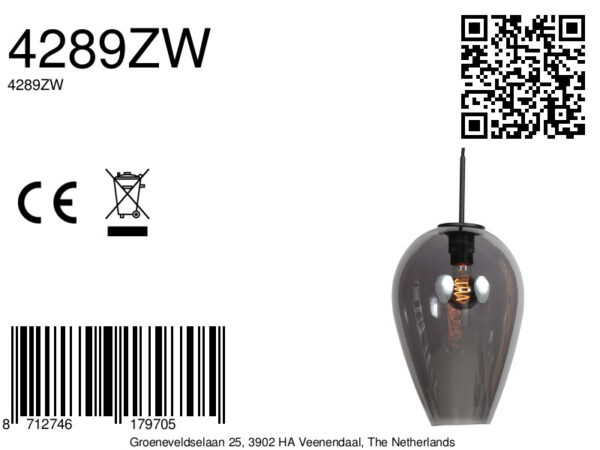 Hanglamp met smoke glazen druppelkap Mexlite HaloSwap - Ø 22,50 cm - Image 13